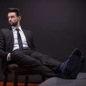 Blau- und Silberbitcoin-Krypto-Münzmuster Krawatte