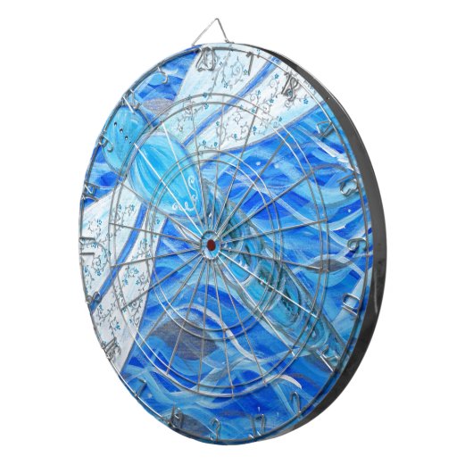 Blau- und Silberdrachengemälde Dartscheibe (Vorderseite rechts)