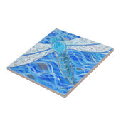 Blau- und Silberdrachengemälde Fliese (Seite)