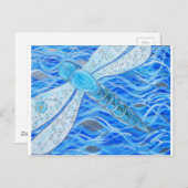 Blau- und Silberdrachengemälde Postkarte (Vorne/Hinten)