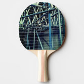 Blau- und Silbergerüste Tischtennis Schläger (Rückseite)