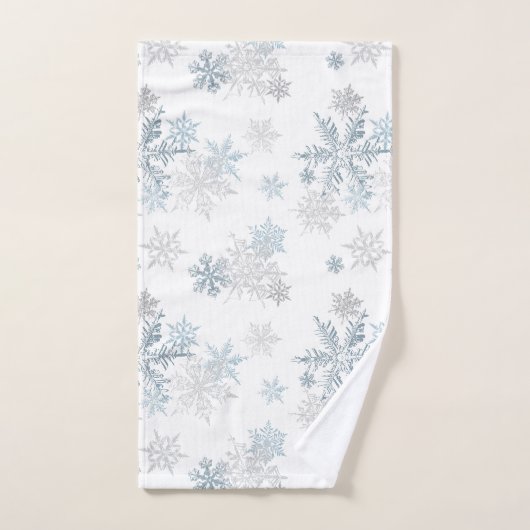 Blau und Silbergrau Winterwunder Wunderland Schnee Badhandtuch Set (Handtuch)