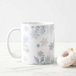 Blau und Silbergrau Winterwunder Wunderland Schnee Kaffeetasse
