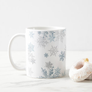 Blau und Silbergrau Winterwunder Wunderland Schnee Kaffeetasse