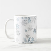 Blau und Silbergrau Winterwunder Wunderland Schnee Kaffeetasse (Links)