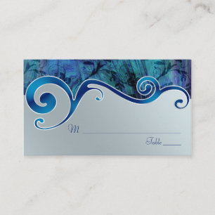 Blau- und Silbergraue Hochzeiten-Platzkarten Platzkarte