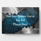 Blau- und Silbergrundel-/Steindesign Fotoplatte (Vorderseite)