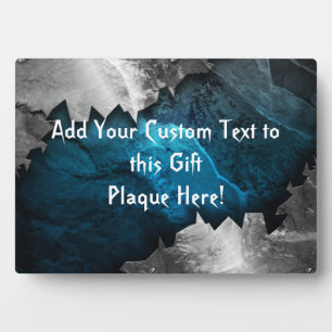 Blau- und Silbergrundel-/Steindesign Fotoplatte