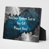 Blau- und Silbergrundel-/Steindesign Fotoplatte (Seite)