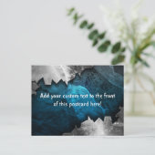 Blau- und Silbergrundel-/Steindesign Postkarte (Stehend Vorderseite)