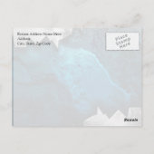 Blau- und Silbergrundel-/Steindesign Postkarte (Rückseite)