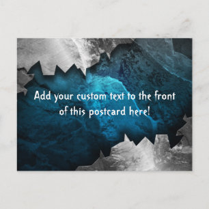 Blau- und Silbergrundel-/Steindesign Postkarte