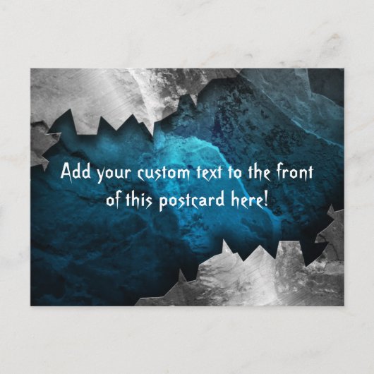 Blau- und Silbergrundel-/Steindesign Postkarte (Vorderseite)