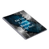 Blau- und Silbergrunge Metal-/Steindesign Notizblock (Rechte Seite)