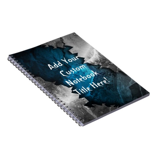 Blau- und Silbergrunge Metal-/Steindesign Notizblock (Rechte Seite)