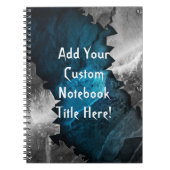 Blau- und Silbergrunge Metal-/Steindesign Notizblock (Vorderseite)