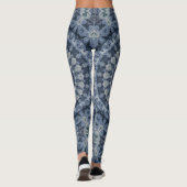 Blau- und Silbermandala-Muster Leggings (Rückseite)