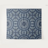 Blau- und Silbermandala-Muster Wandteppich (Vorderseite (Horizontal))