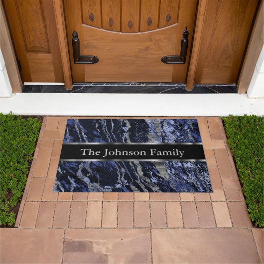 Blau- und Silbermarmor Fußmatte (Außenbereich)