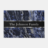 Blau- und Silbermarmor Fußmatte (Vorderseite)