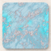 Blau- und Silbermarmor Getränkeuntersetzer (Vorderseite)