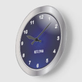 Blau und Silbermetall Große Wanduhr (Winkel)