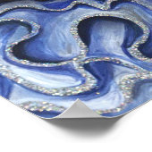 Blau und Silberner Flair Poster (Ecke)