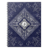 Blau- und Silberopulenz | Verzierter Juwelier Baro Notizblock (Vorderseite)