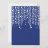 Blau- und Silberreihenleuchten Hanukkah-Party Einladung (Rückseite)