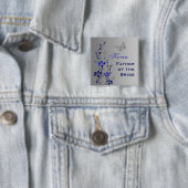 Blau und Silberschmetterling Blumenvater Button (Beispiel)