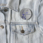 Blau und Silberschmetterling Trauzeuge Button (Beispiel)