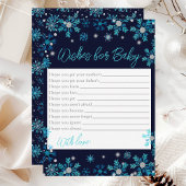 Blau- und Silberschneeflocken für Baby Einladung