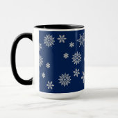 Blau- und Silberschneeflocken Tasse (Links)