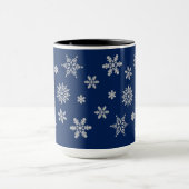 Blau- und Silberschneeflocken Tasse (Zentrum)