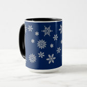Blau- und Silberschneeflocken Tasse (Vorderseite Links)