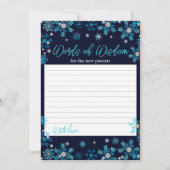 Blau und Silberschneeflocken Worte der Weisheit Einladung (Vorderseite)