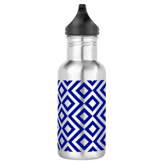 Blau und Silver Meander Edelstahlflasche (Rechts)