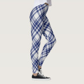 Blau und Silver Royal Stewart tartan Muster Leggings (Rechts)