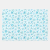Blau und Silver Winter Schneeflocken Muster Geschenkpapier Set (Vorderseite 2)