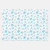 Blau und Silver Winter Schneeflocken Muster Geschenkpapier Set (Vorderseite)