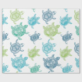 Blau und Suppenschildkröten Geschenkpapier (Flach)