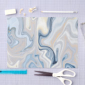 Blau- und Tan-Agate-Muster Seidenpapier (Handwerk)