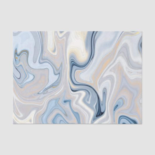 Blau- und Tan-Agate-Muster Seidenpapier (Vorderseite)