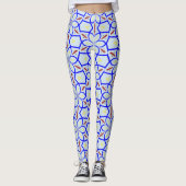 Blau- und Tan-Muster Leggings (Vorderseite)