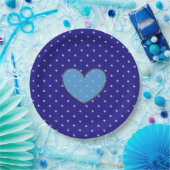 Blau und Tan Polka Dotted Party Plate Pappteller (Party)
