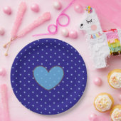 Blau und Tan Polka Dotted Party Plate Pappteller (Party)