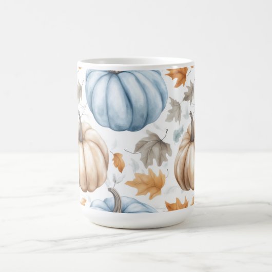 BLAU- UND TAN-WASSERFALL-PUMPKINE KAFFEETASSE (Mittel)
