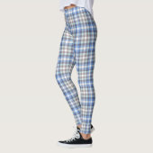Blau und Taupe Tartan Muster Leggings (Links)