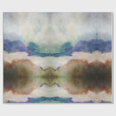 Blau und Terracotta Wasserfarbe Geschenkpapier (Flach)