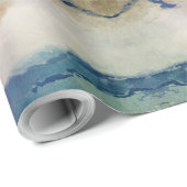 Blau und Terracotta Wasserfarbe Geschenkpapier (Rolleneckpunkt)